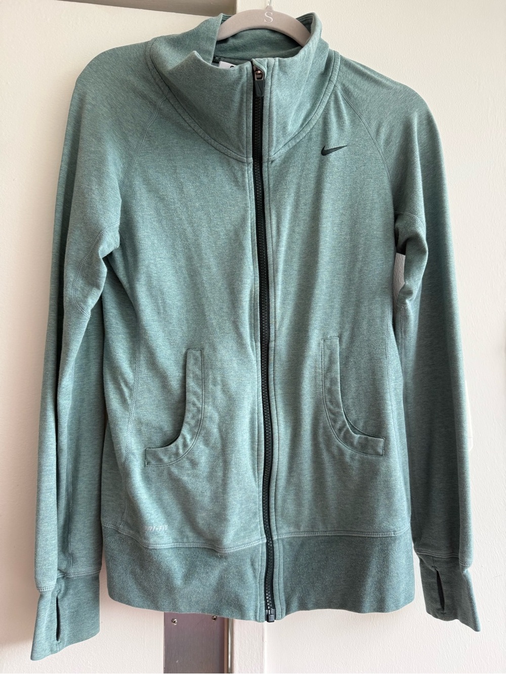 Nike Women's Light Sage Green Full-Zip Bomber Jacket